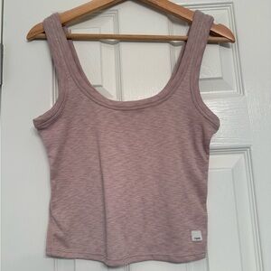 DISCONTINUED Vuori Sunrise Crop Rib Tank  in Light Pink